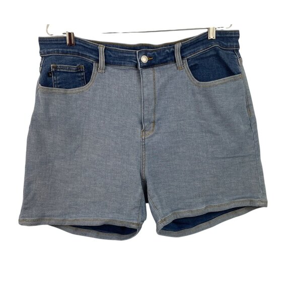 Judy Blue Color Block Denim Shorts Womens Size 2XL - Picture 1 of 9